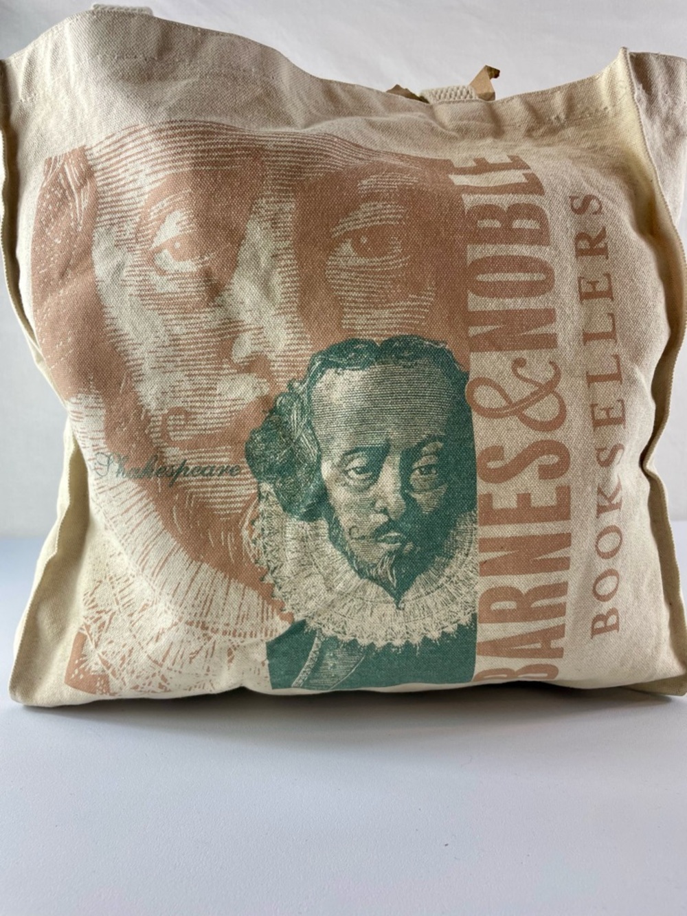 Vintage Barnes & Noble Tote Bag Canvas William Shakespeare Print Rare Collector